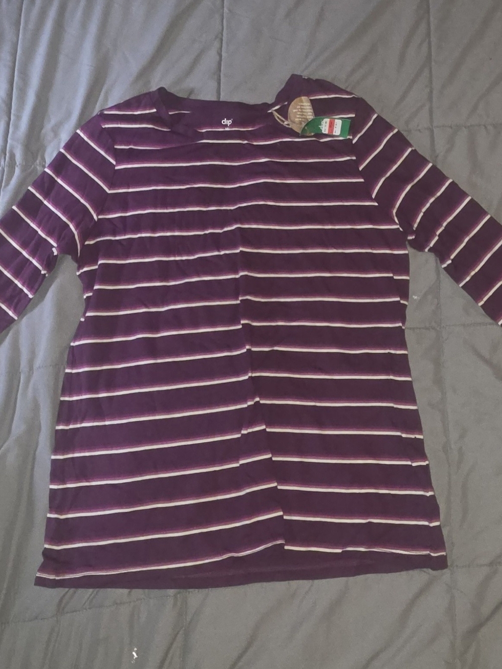 Dip Purple Striped Long Sleeve Top